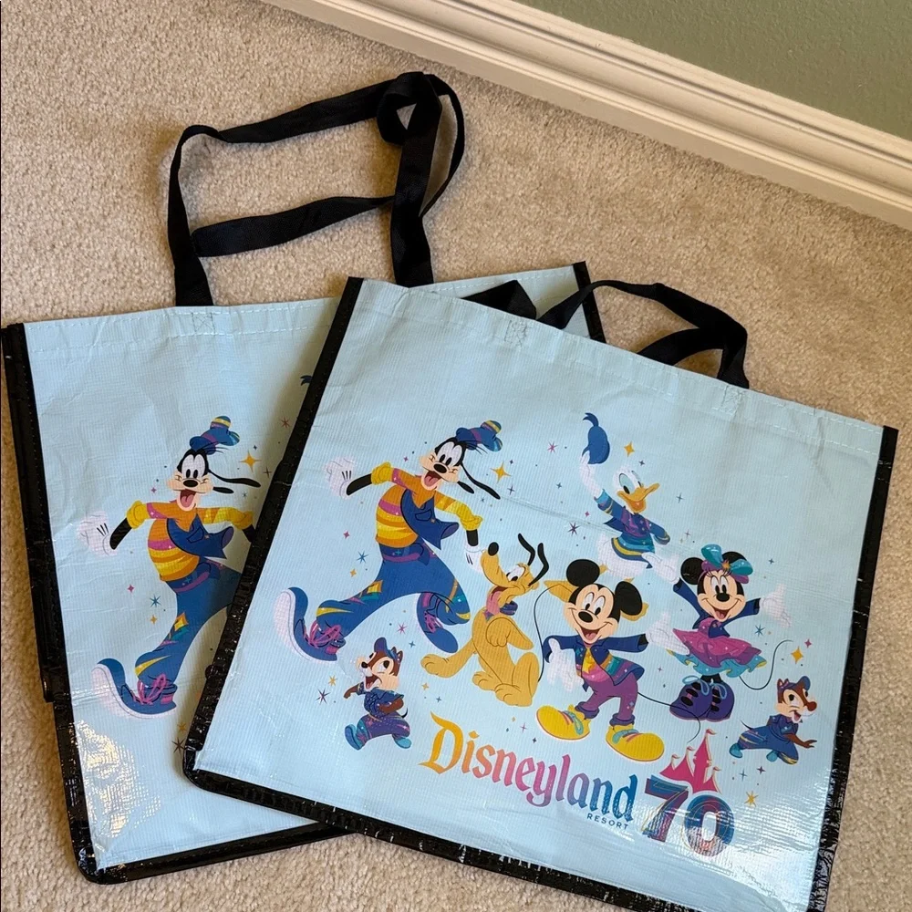 Disneyland Resort 70th Anniversary Reusable Tote Bags – Lot of 2 🎉